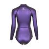 Womens Wetsuit 2mm Smooth-Skin Neoprene Wetsuit Purple with Front Zipper Springs Bottom One-Piece Long Sleeve Swimsuits for Women Diving Surfing Snorkeling view 3