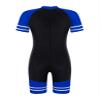 Huimingda Boys Swimsuits Back Zipper Closure Rash Guard Swimwear One Piece Sunsuits Black&Royal Blue 6 Years view 2