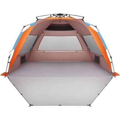 Oileus XX-Large Beach Tent Sun Shelter for 5-6 Person Portable Sun Shade Instant Pop Up Tent for Beach with Carrying Bag, Stakes, 6 Sand Pockets, Anti UV for Fishing Hiking Camping, Waterproof