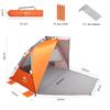 Oileus XX-Large Beach Tent Sun Shelter for 5-6 Person Portable Sun Shade Instant Pop Up Tent for Beach with Carrying Bag, Stakes, 6 Sand Pockets, Anti UV for Fishing Hiking Camping, Waterproof view 3