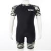 Huimingda Boys Swimsuits Back Zipper Closure Rash Guard Swimwear One Piece Sunsuits Black&Green Camouflage 6 Years view 3