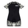 Huimingda Boys Swimsuits Back Zipper Closure Rash Guard Swimwear One Piece Sunsuits Black&Green Camouflage 6 Years view 4