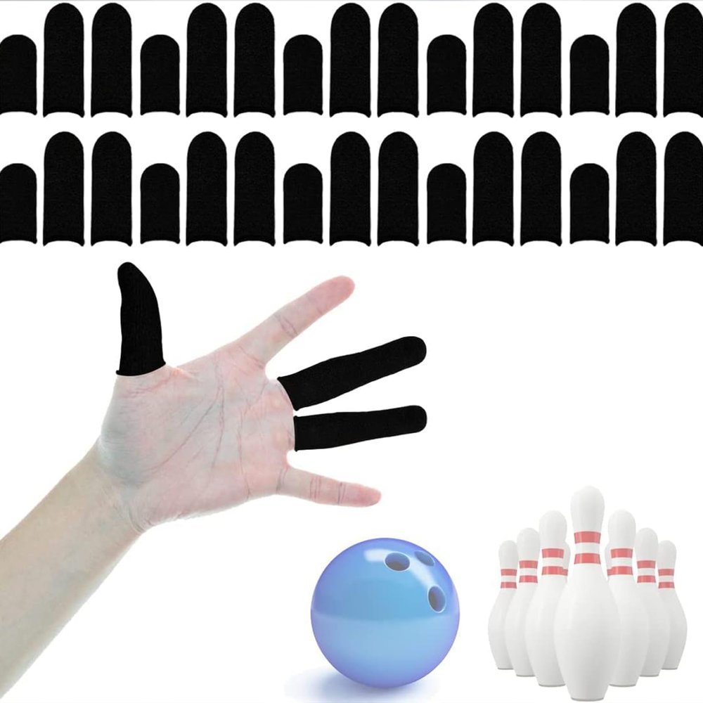 HALLEAST 30 Pieces Finger Sleeves for Bowling, Disposable Bowling Thumb Sleeves Anti-Sweat Breathable Protector Seamless Lightweight Anti-Skid Glove for Right Hand & Left Hand, Size L