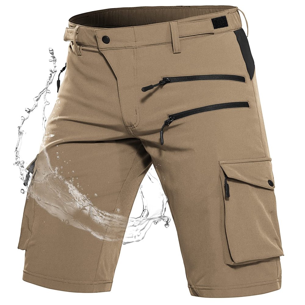 Wespornow Men's-Hiking-Shorts Tactical Shorts Lightweight-Quick-Dry-Outdoor-Cargo-Casual-Shorts for Hiking Cycling (Khaki, Medium)