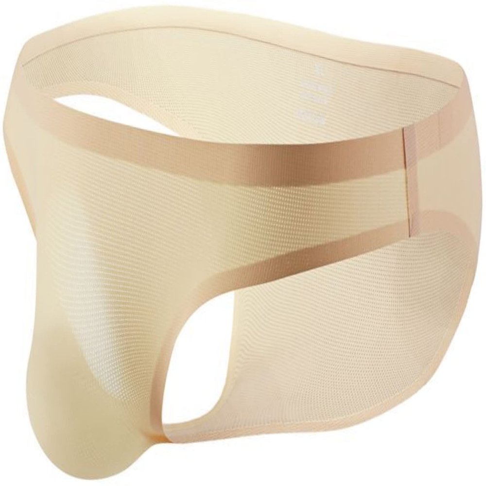 Faringoto Men's Underwear Low Waist Ice Silk Mesh Breathable Men's Thong