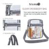 Slumou Clear Bag for Stadium Events - Sports Messanger Bag Small Mini Clear Purse for Fan, Concert, Work, Travel(Grey) view 4