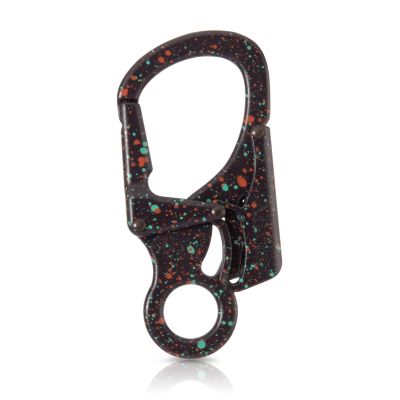 Ahiller Carabiner Clip, Double Anti-Misopening Locking Design, 3" Zinc Alloy Heavy Keychain for Outdoor Camping Hiking, Key Ring Clip (Black Orange Green-1P)