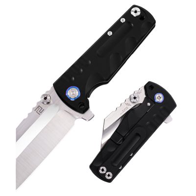 ARTISANCUTLERY Tactical Knife Proponent Folding Knife S35VN Steel Blade with Aviation Grade Titanium Alloy Handle Fixed Blade EDC Knife for Hunting,Camping and Outdoor 1820G Black