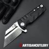 ARTISANCUTLERY Tactical Knife Proponent Folding Knife S35VN Steel Blade with Aviation Grade Titanium Alloy Handle Fixed Blade EDC Knife for Hunting,Camping and Outdoor 1820G Black view 2