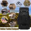 70L Hiking Backpack for Men, Waterproof Lightweight Camping Backpack, Military Rucksack with Molle, 3-Day Assault Pack for Travel, Climbing, Outdoor Sports(Black) view 2