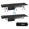 ICECO Camping Cot for Adults, Height Adjustable with Cot Leg Extenders, Strong Support 330lbs, 900D Oxford Fabric, Ultralight Comfortable, Sleeping Bed for Camping, Hiking, Beach, Home (L-Black) view 1