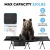 ICECO Camping Cot for Adults, Height Adjustable with Cot Leg Extenders, Strong Support 330lbs, 900D Oxford Fabric, Ultralight Comfortable, Sleeping Bed for Camping, Hiking, Beach, Home (L-Black) view 3
