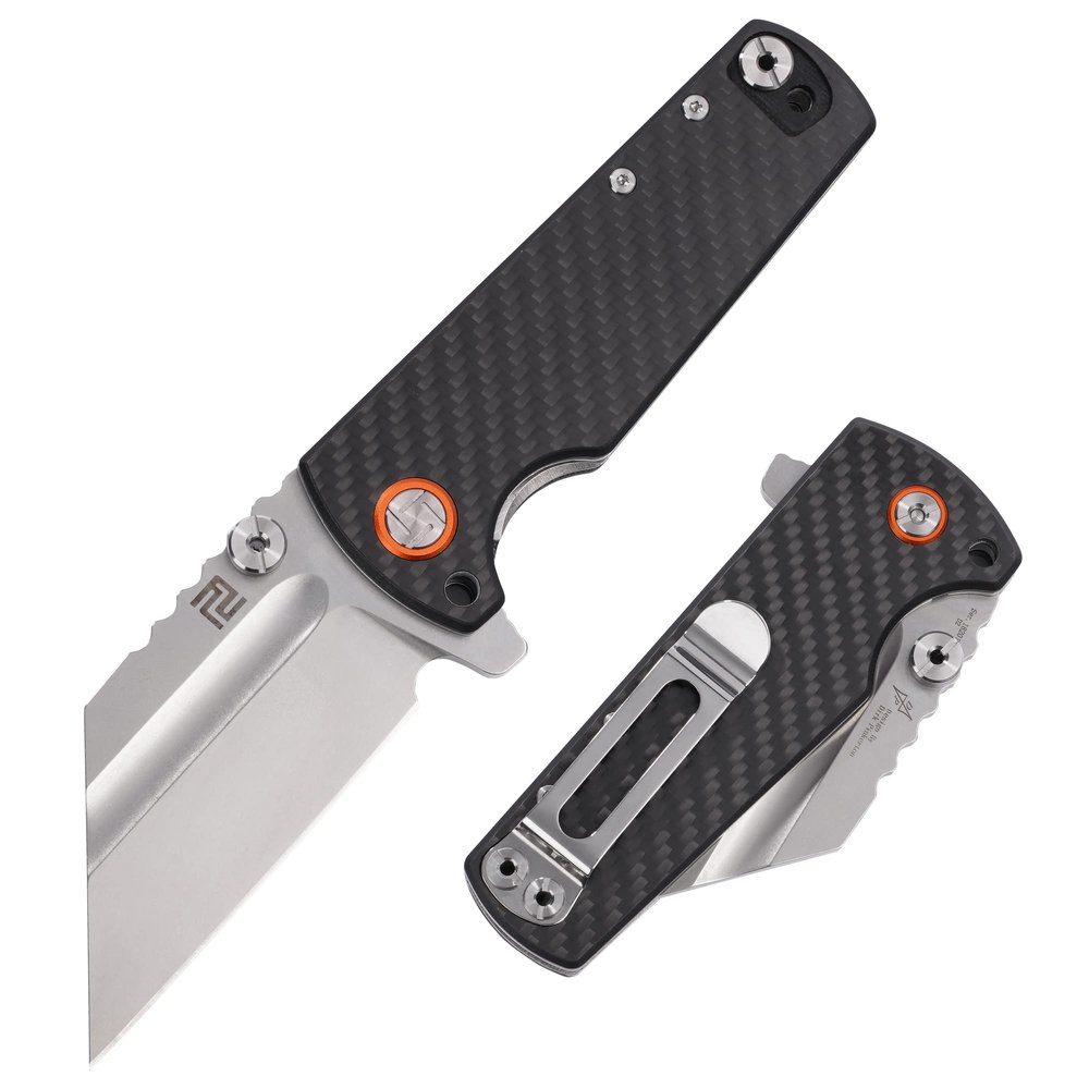 ARTISANCUTLERY Tactical Knife Proponent Folding Knife D2 Steel Blade with Carbon Fiber Handle Fixed Blade EDC Knife for Hunting,Camping and Outdoor 1820P