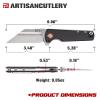 ARTISANCUTLERY Tactical Knife Proponent Folding Knife D2 Steel Blade with Carbon Fiber Handle Fixed Blade EDC Knife for Hunting,Camping and Outdoor 1820P view 2