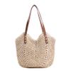 Straw Beach Bags for Women Summer Beach Tote Bag With Zipper Large Soft Woven Straw Shoulder Summer Vacation Purse view 1