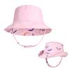 Baby Boy Girl Sun Hat,Adjustable Toddler Kids UPF 50+ Sun Protective Wide Brim Sun Hat,Beach Hat for Girl Boy (6-24 Months,Pink-Rainbow) view 1