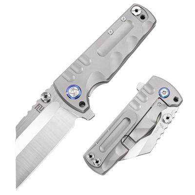 ARTISANCUTLERY Tactical Knife Proponent Folding Knife S35VN Steel Blade with Aviation Grade Titanium Alloy Handle Fixed Blade EDC Knife for Hunting,Camping and Outdoor 1820G Silver
