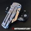 ARTISANCUTLERY Tactical Knife Proponent Folding Knife S35VN Steel Blade with Aviation Grade Titanium Alloy Handle Fixed Blade EDC Knife for Hunting,Camping and Outdoor 1820G Silver view 2