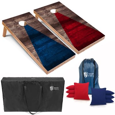 Tailgating Pros Cornhole Board Set w/Bean Bags and Carrying Case - 4'x2' Corn Hole Bag Toss - Tournament and Lightweight Options - Optional LED Lights