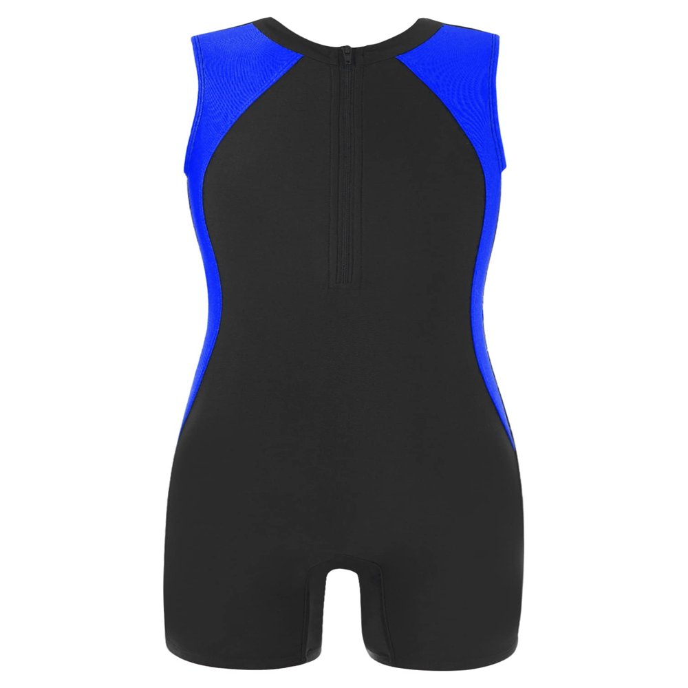 Fldy Kids Girls Boys Athletic One Piece Swimsuit Competition Sports Bathing Suit Swimming Costumes Rash Guard Set Royal Blue 4 Years