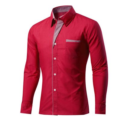 Business Casual Work Blouse for Men Long Sleeves Slim Fit Casual Mens Dress Shirts with Pockets 6 XL
