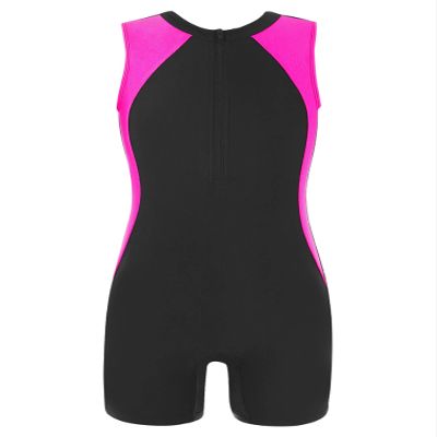 Fldy Kids Girls Boys Athletic One Piece Swimsuit Competition Sports Bathing Suit Swimming Costumes Rash Guard Set Rose Pink 4 Years