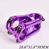 BBxunsless Mountain Bike Handlebar Stems CNC Short Handle Tate Mountain Bike 31.8 * 50MM Riser Stand Tube Handlebar Stemfor Aluminum Alloy Stem for Road Bike, MTB,Cross-Country Bike (Purple) view 2