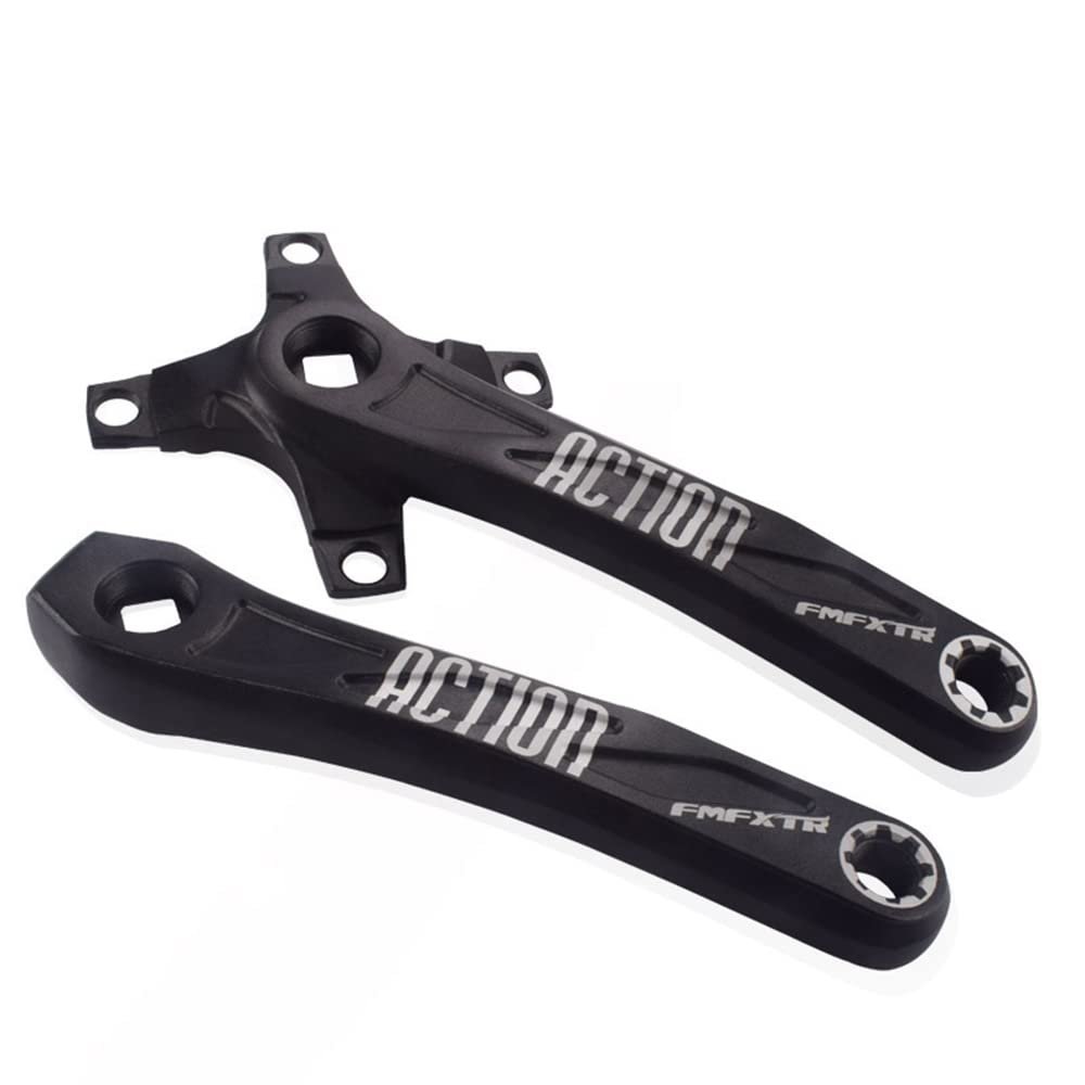 BBxunsless Aluminum Alloy Crank Mountain Bike Crankset Crank Left and Right Square Hole Crank Black (170mm) Square Hole Crank Set Single Disc Modification Accessories