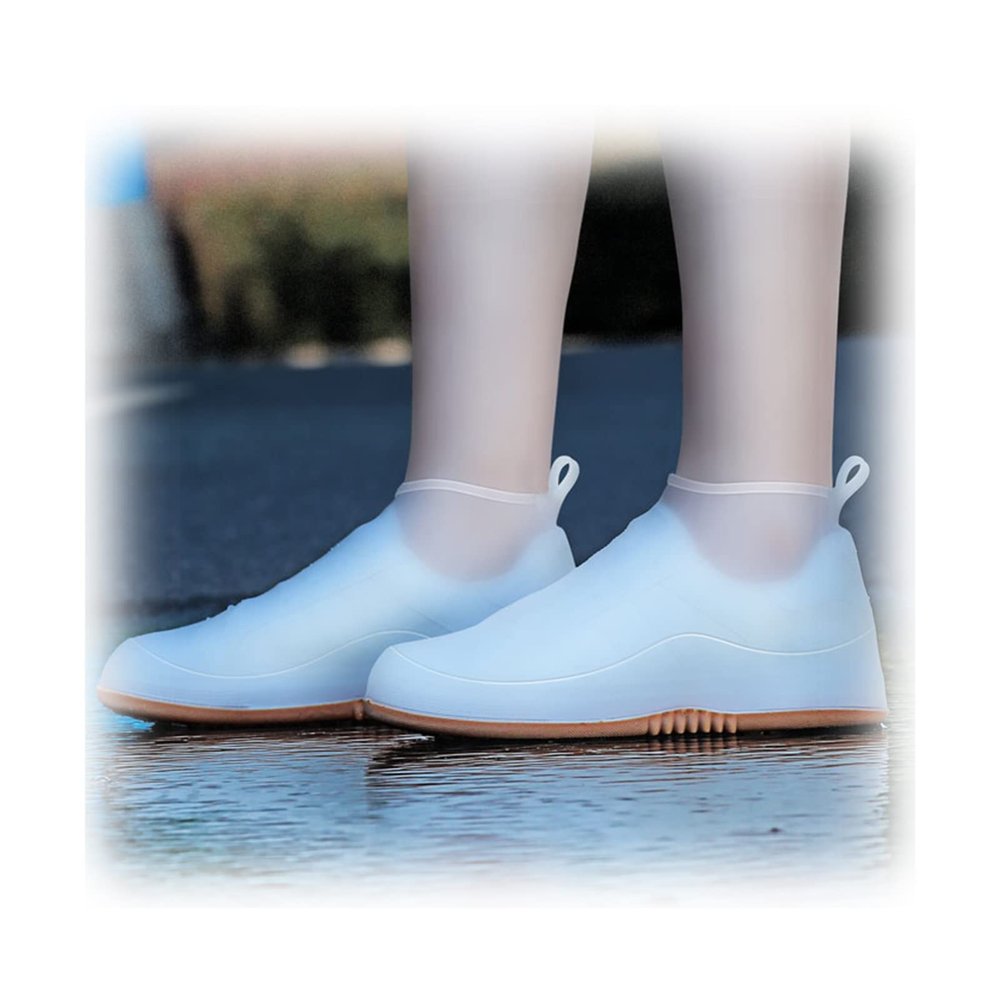 YXYECEIPENO Rain Boot Cover Non-Slip Waterproof Shoe Cover Double Thickened Sole, Wear-Resistant Reusable and Easy to Put On and Take Off (Color : D, Size : Medium)