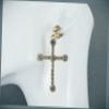 Gold Clip On Earrings Clear Crystal Cross Pendant Clips Earrings Lightweight for Women view 1