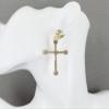 Gold Clip On Earrings Clear Crystal Cross Pendant Clips Earrings Lightweight for Women view 2