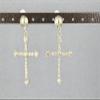 Gold Clip On Earrings Clear Crystal Cross Pendant Clips Earrings Lightweight for Women view 3