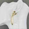 Gold Clip On Earrings Rectangle Pendant Clips Earrings Lightweight Hammered for Women view 3