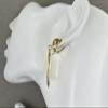 Gold Clip On Earrings Rectangle Pendant Clips Earrings Lightweight Hammered for Women view 4