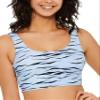 Hula Honey Swimwear Powder Junior Zebra Stripe Print Top Blue XS view 1