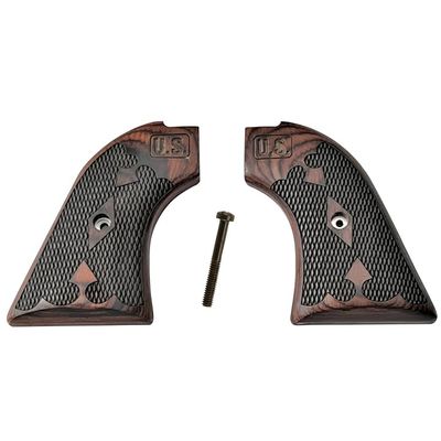 Replacement Grips for Heritage Rough Riders Rosewood Checkered US Embossed