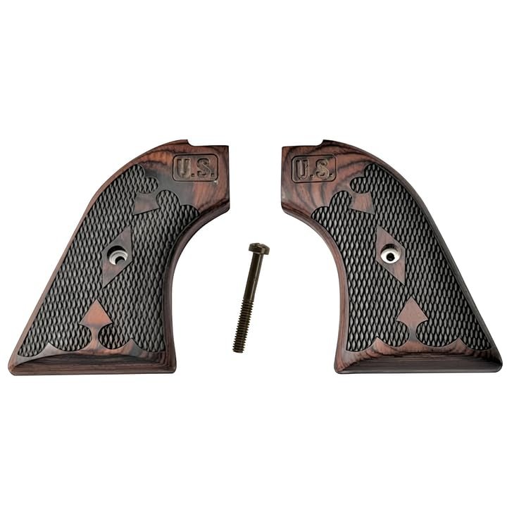 Replacement Grips for Heritage Rough Riders Rosewood Checkered US Embossed