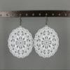 White Round Earrings Cut Out Filigree Lace Scroll Circle 2.5" Long Verylight for Women view 4