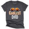 Coolest Dad Shirt Funny Best Dad Ever Cool Fathers Day Tees Dad and Me Outfit Dark Grey Heather view 3
