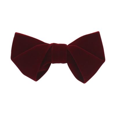 Men's Velvet Tuxedo Pre-Tied Bow Tie Solid Color Adjustable Bow Tie for Wedding (Burgundy)