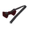 Men's Velvet Tuxedo Pre-Tied Bow Tie Solid Color Adjustable Bow Tie for Wedding (Burgundy) view 2
