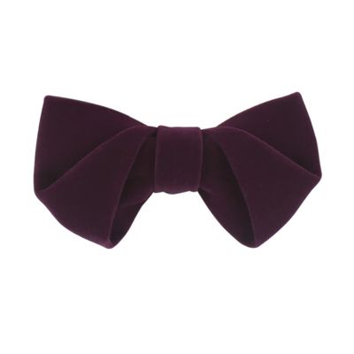 Men's Velvet Tuxedo Pre-Tied Bow Tie Solid Color Adjustable Bow Tie for Wedding (Violet)