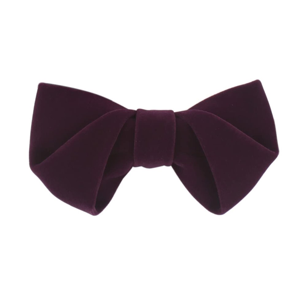 Men's Velvet Tuxedo Pre-Tied Bow Tie Solid Color Adjustable Bow Tie for Wedding (Violet)