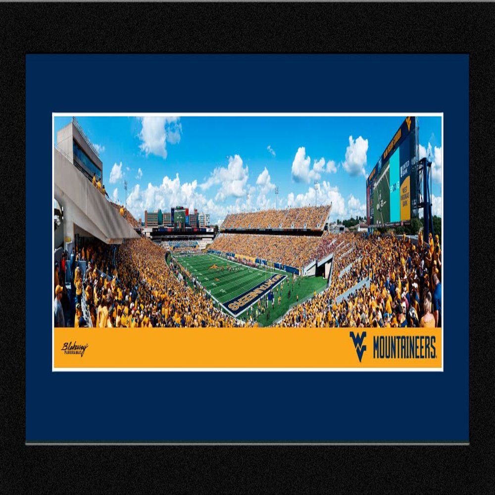 Blakeway Worldwide Panoramas, Inc. West Virginia Football 16.625 x 8.125-inch Framed Art Print
