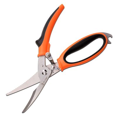 Elk Ridge - Outdoors TREK Shears - Spring Loaded Handle, Bottle Opener, Scaler, Includes Nylon Fiber Carrying Pouch, Hunting, Camping, Survival - ER-TKSH001