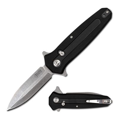 Elite Tactical - Manual Folding Knife w/D.L.M. - INCOG - Spear Point Blade, D2 Steel, Ball Bearing Pivot, S.S.D. Single Stage Deployment, G10 Handle w/Reversible Pocket Clip, EDC, ET-FDR017