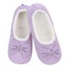 Snoozies Mini Gingham Ballerina Slippers for Women Indoor, Soft Sherpa-Lined Slipper Socks Non-Skid (Lilac, Medium) view 1