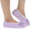 Snoozies Mini Gingham Ballerina Slippers for Women Indoor, Soft Sherpa-Lined Slipper Socks Non-Skid (Lilac, Medium) view 3