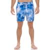 Calvin Klein Men's Standard UV Protected Quick Dry Drawstring Patterned Swim Trunk, Blue Watercolor, Small view 1