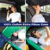 alkamto Travel & Camping Comfortable Memory Foam Pillow  Easy to Carry Portable Bag  Temperature Regulating Pillow Case (Black + Extra Cover) view 2